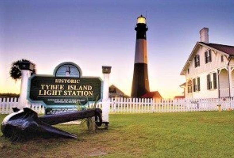 Tybee Island Lighthouse At Dusk