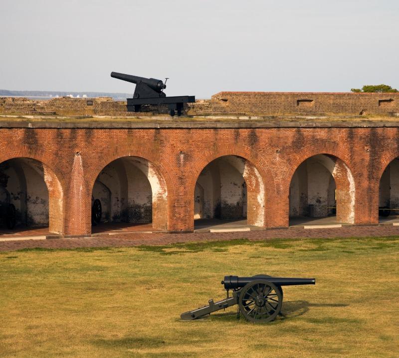 Inside Wall & Cannons at Fort Pulaski