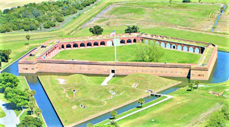 Fort Pulaski National Monument from above